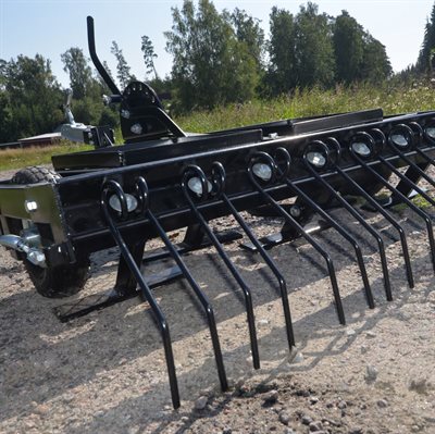 Kellfri Gårdharve f/ ATV med justerbart chassis og træk/kuglekobling