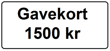 Gavekort 1500 Kr