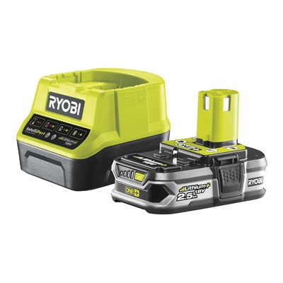 Ryobi 2.5 Ah Lithium+ batteri og lader